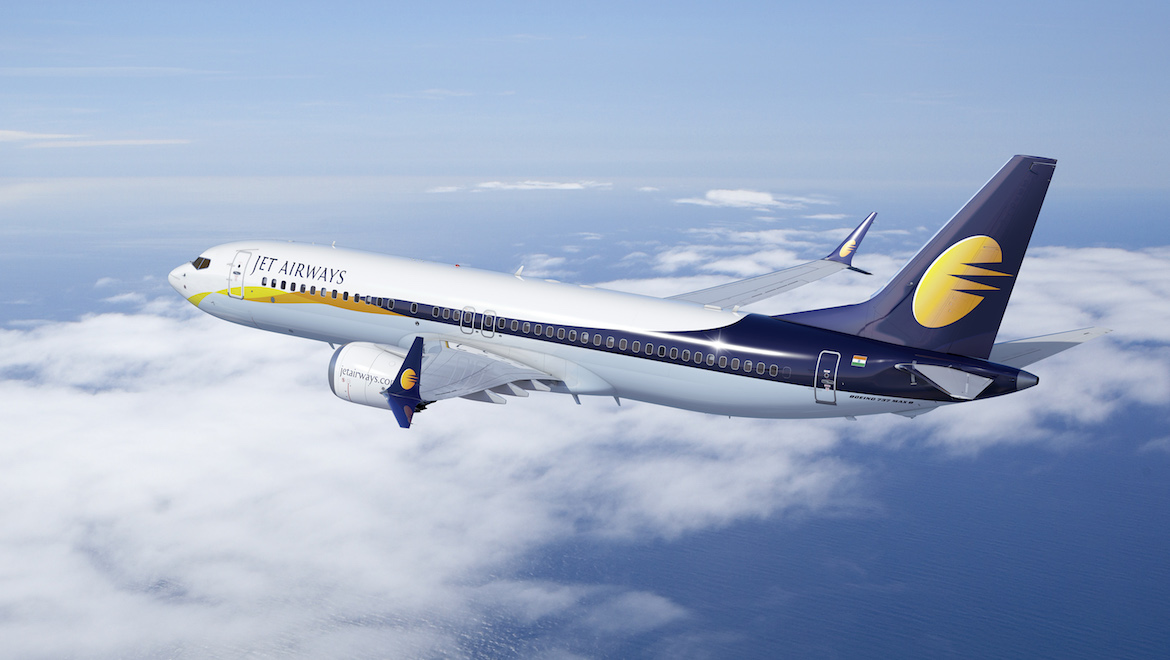 An artist's impression of a Boeing 737 MAX 8 in Jet Airways livery. (Boeing)