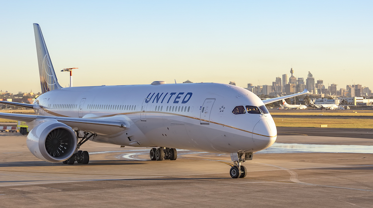 United Boeing 787-9 N35393 at Sydney Airport. (Kurt Ams/Sydney Airport)