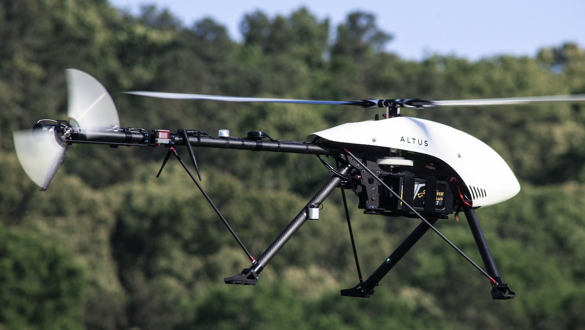 Aerial mapping with an Altus unmanned helicopter. (Altus Intelligence)