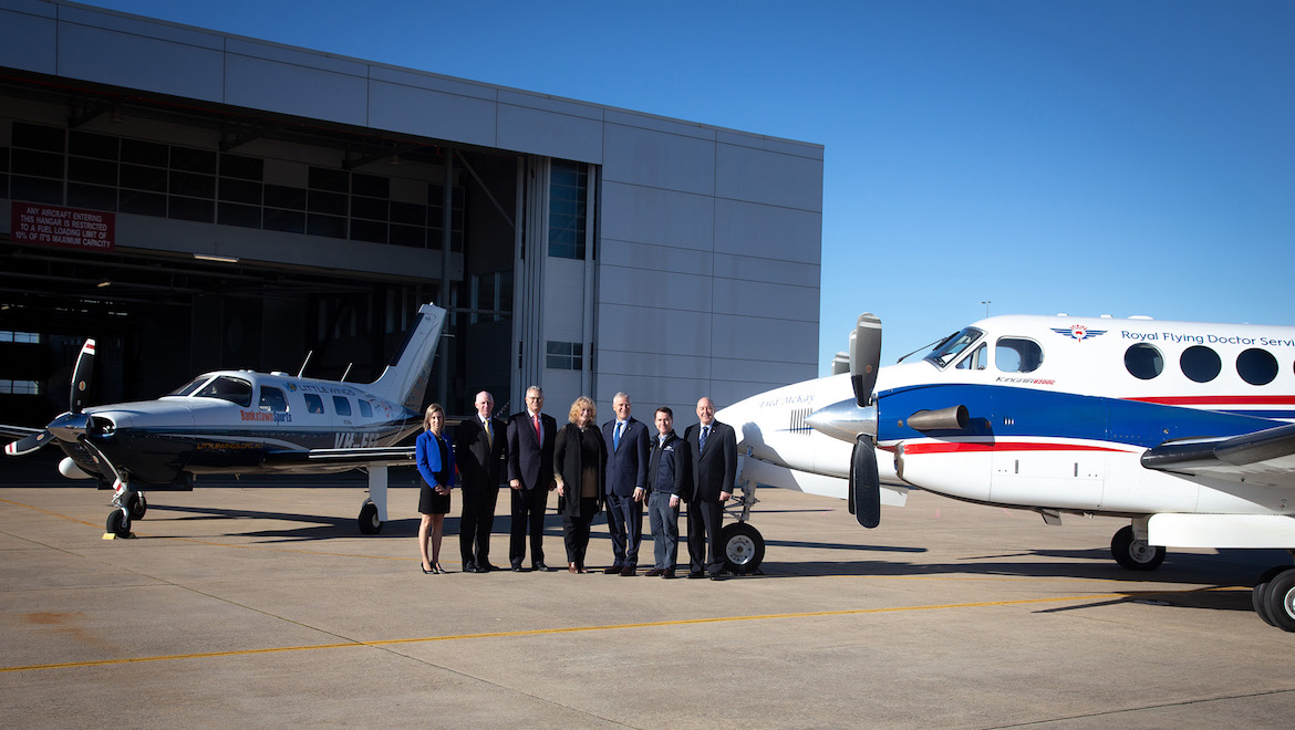Deputy Prime Minister Michael McCormack with representatives of five aeromedical operators and Airservices. (Minister's Office)