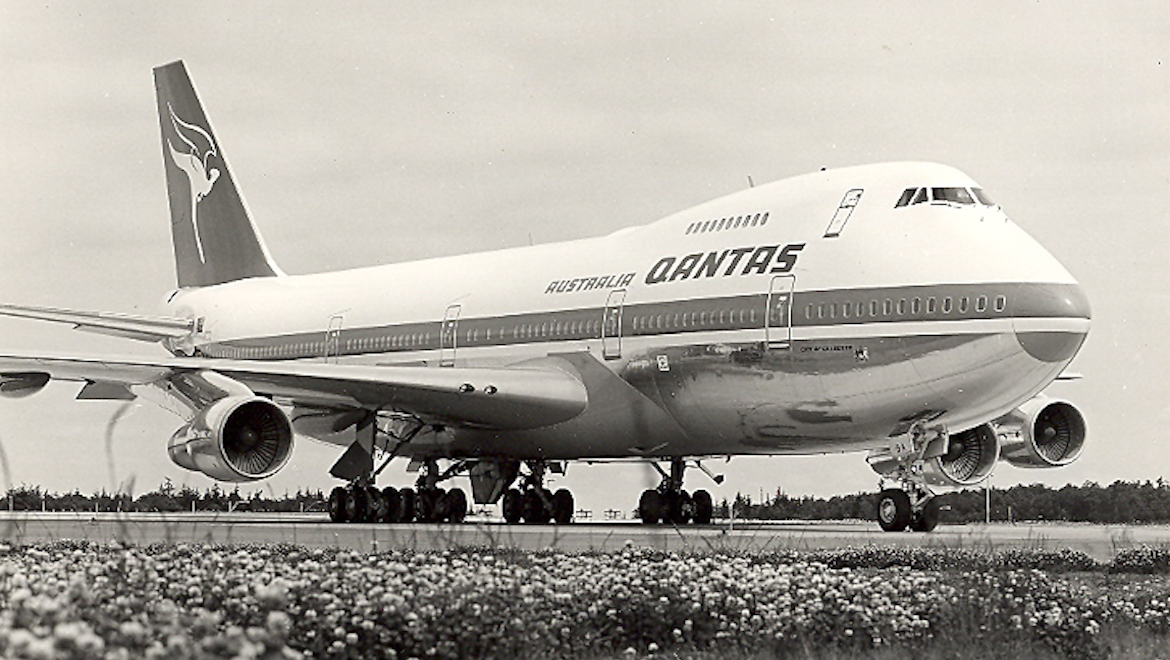 A file image of Qantas's first Boeing 747 VH-EBA. (Qantas)