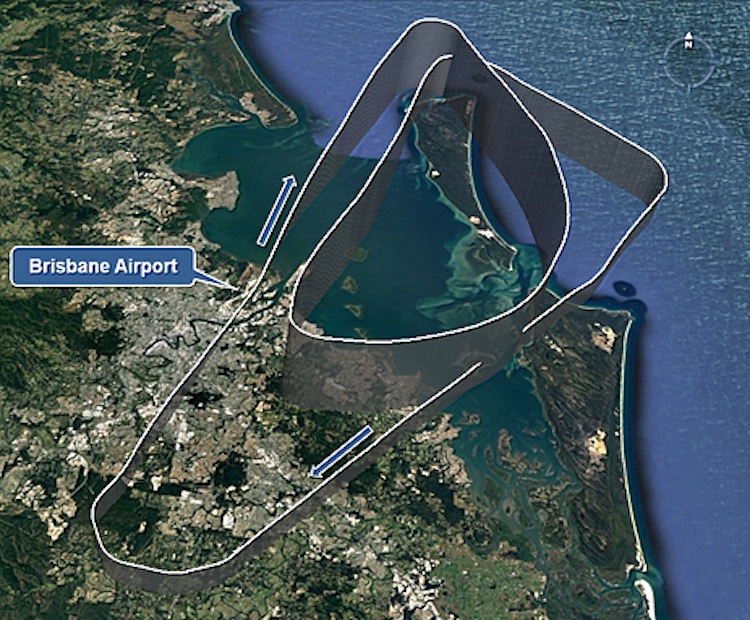 The flight path of the aircraft after taking off from Runway 01. (ATSB)