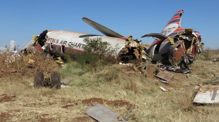 The ZS-BRV wreckage as found at the accident site. (SACAA)