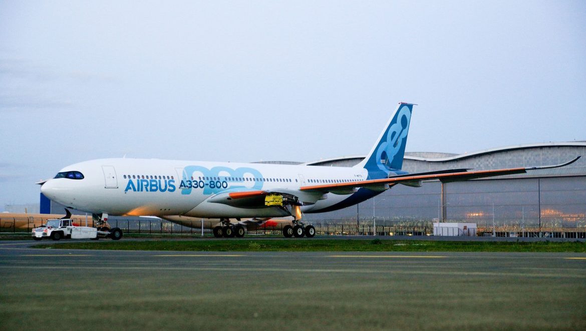 The first A330-800 neo rolled out of the paintshop in February 2018. (Airbus)