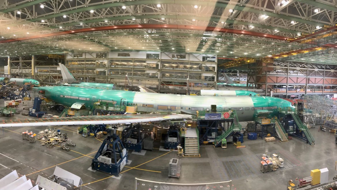 The first completed Boeing 777-9X aircraft. (Boeing/Twitter)