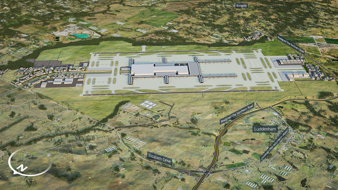 An artist's impression of the Western Sydney Airport terminal. (Federal Department of Infrastructure, Regional Development and Cities)