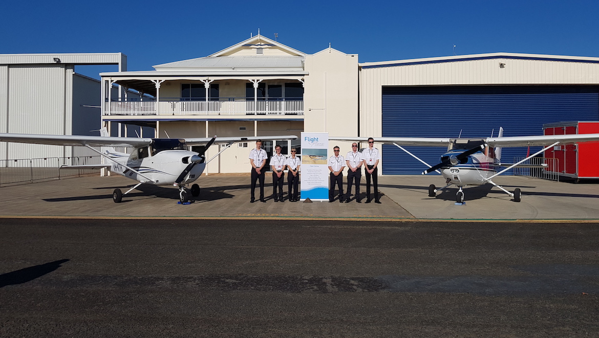 Cadets will progress from the basics to CPL training in Cessna 182s. (Flight Options)