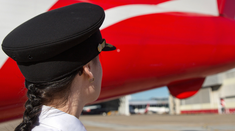 A file image of a female Qantas pilot. (Qantas)