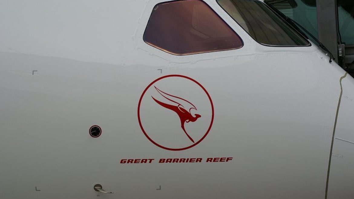 Qantas's eighth Boeing 787-9, VH-ZNH, is named Great Barrier Reef. (Qantas/Instagram)
