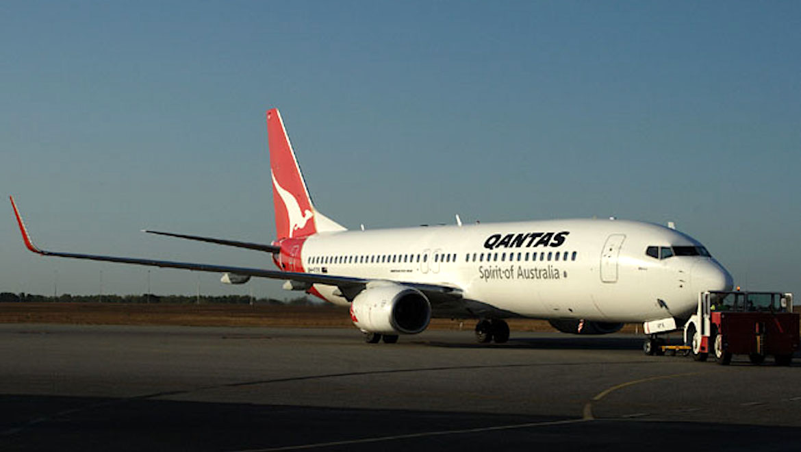 A file image of a Qantas Boeing 737-800 at Darwin Airport. (Rob Finlayson)