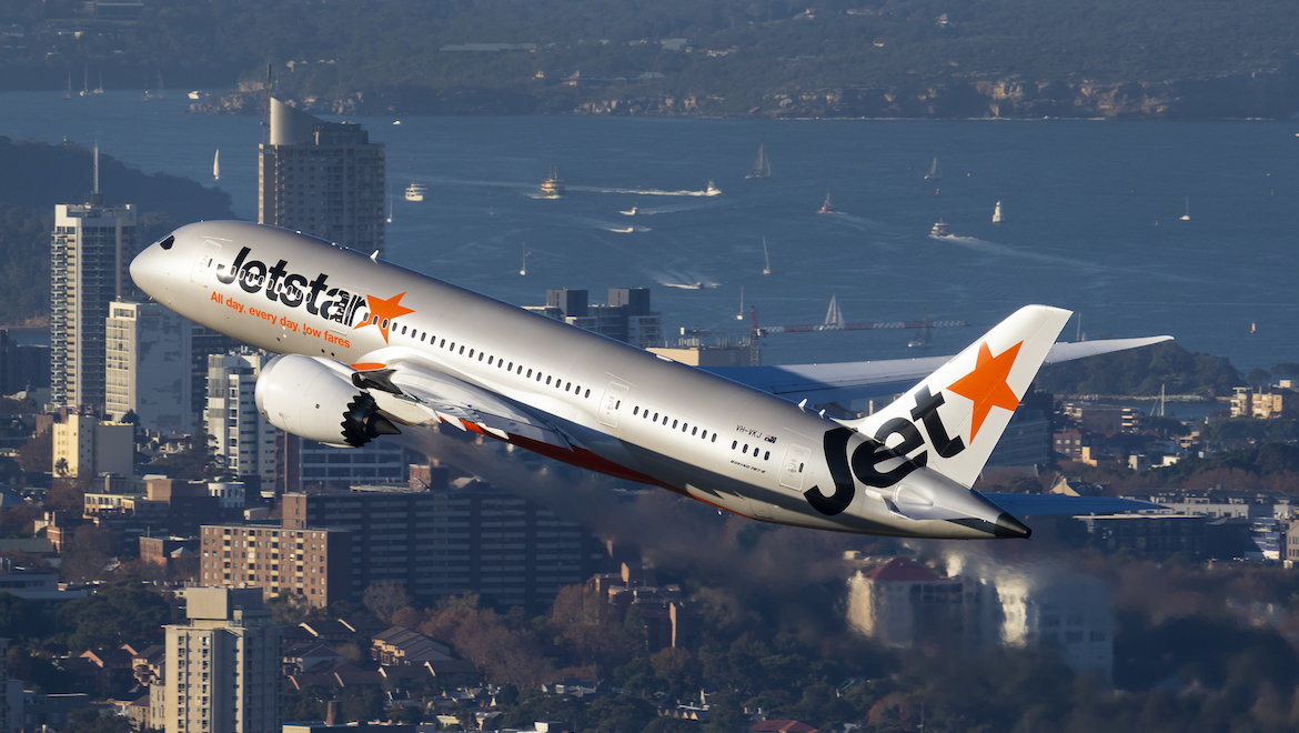 A file image of Jetstar Australia and New Zealand Boeing 787-8 VH-VKJ. (Seth Jaworski)