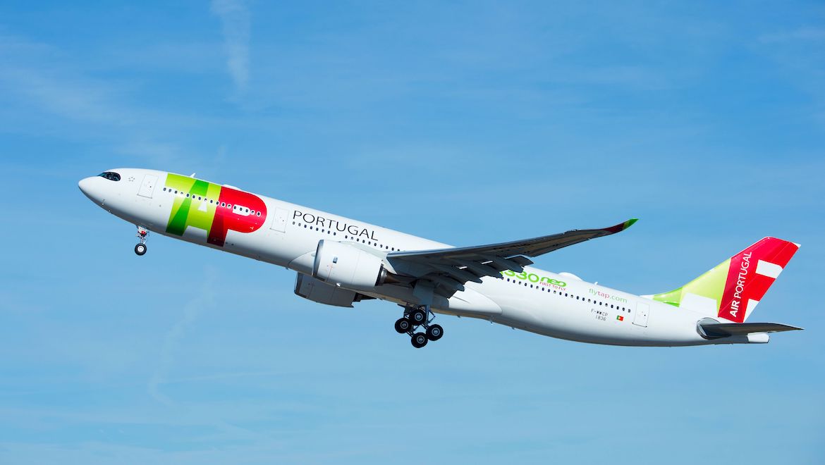 The first A330-900 takes off. (Airbus)