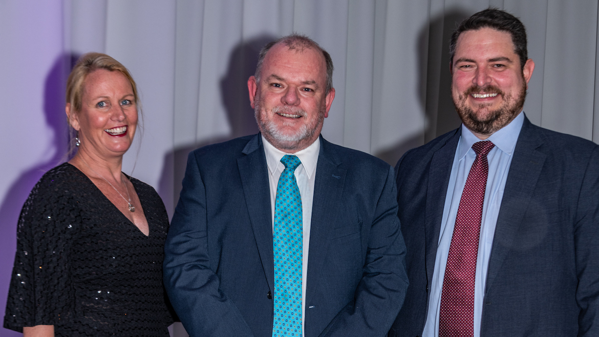 ADBR managing editor Andrew McLaughlin (centre) with Airservices Australia's customer engagement manager Elissa Keenan and Cathay Pacific regional head of marketing and sales Richard Jones. (Mark Jessop)