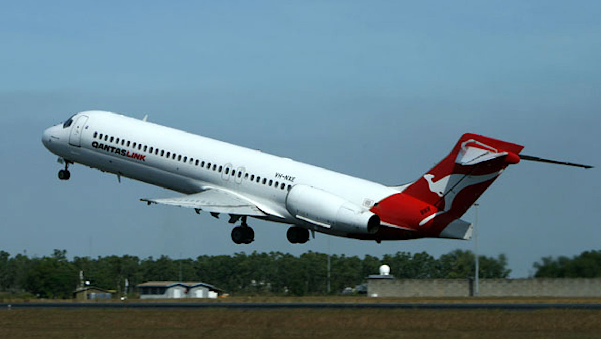 A file image of A QantasLink Boeing 717 at Darwin Airport. (Andy McWatters)