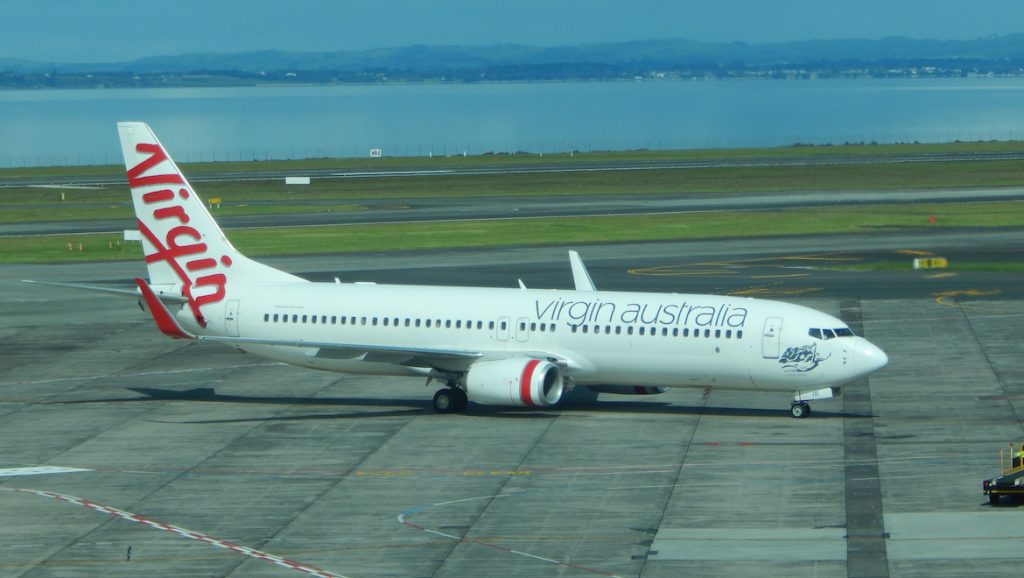 A file image of Virgin Australia Boeing 737-800 VH-YIR at Auckland Airport. (G B_NZ/Wikimedia Commons)