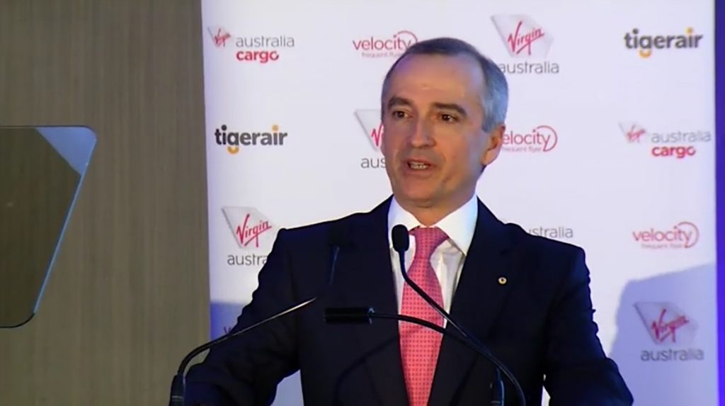 Virgin Australia chief executive John Borghetti at the company's annual general meeting. (Virgin Australia)