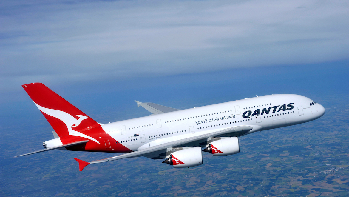 A pre-delivery publicity shot of the first Qantas A380. (Airbus)
