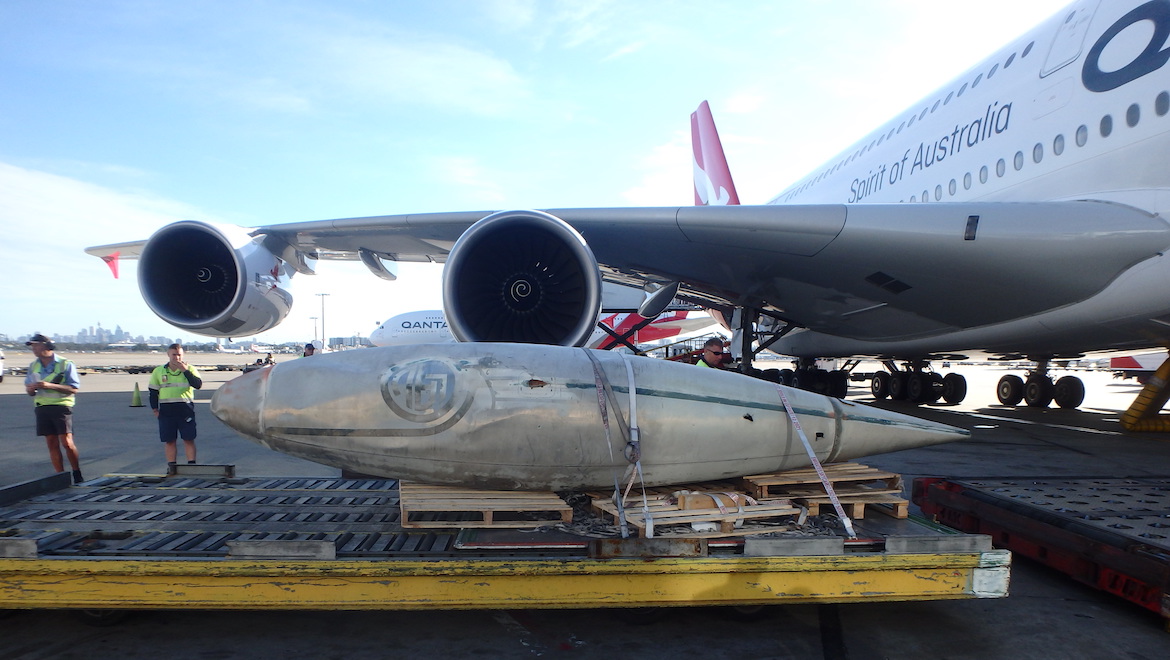Parts of a former Qantas Super Constellation being transported back to Australia. (Qantas)