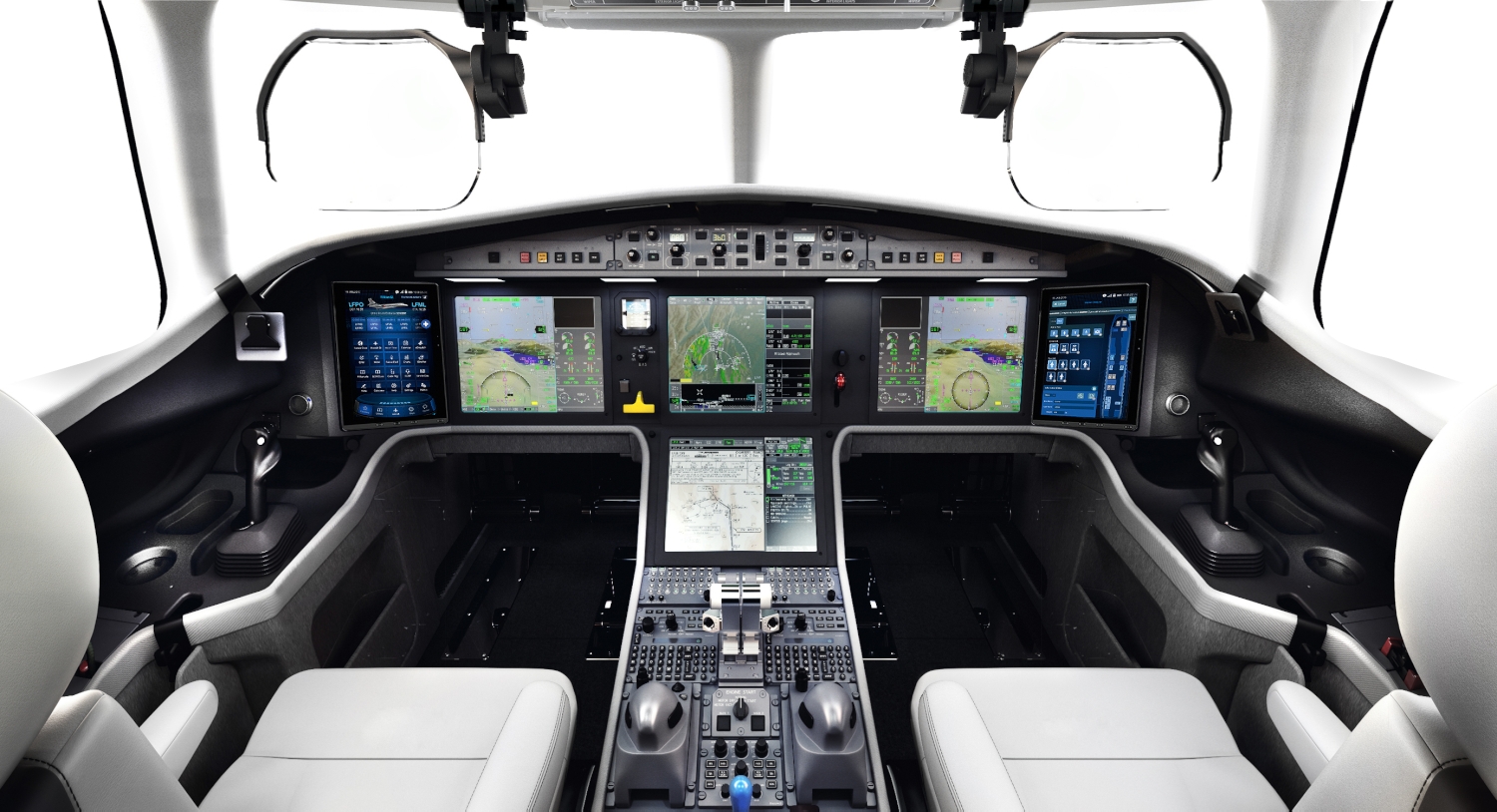 An artist's impression of the flight deck of the Falcon 6X. (Dassault) 
