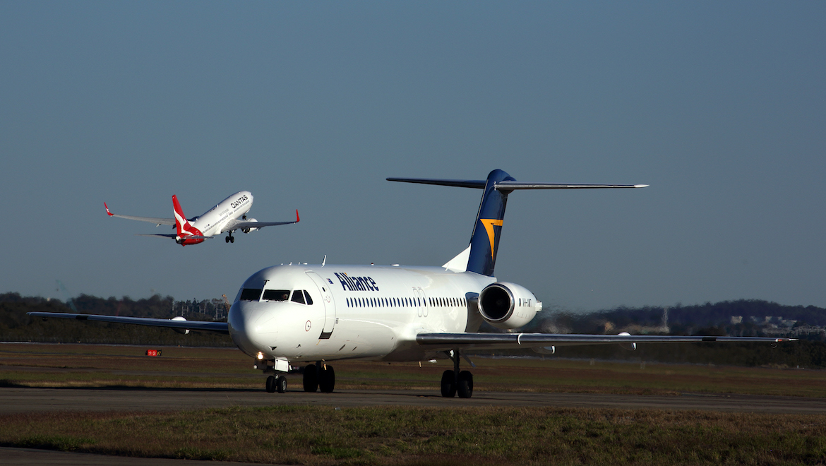 Alliance Airlines and Qantas aircraft at Brisbane Airport. (Rob Finlayson)