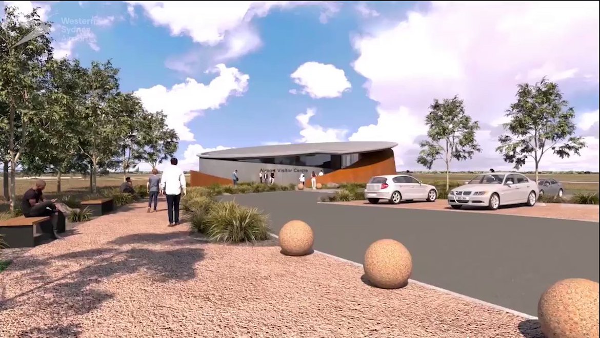 An artist's impression of the Western Sydney Airport visitors centre at Badgerys Creek. (WSA Co)