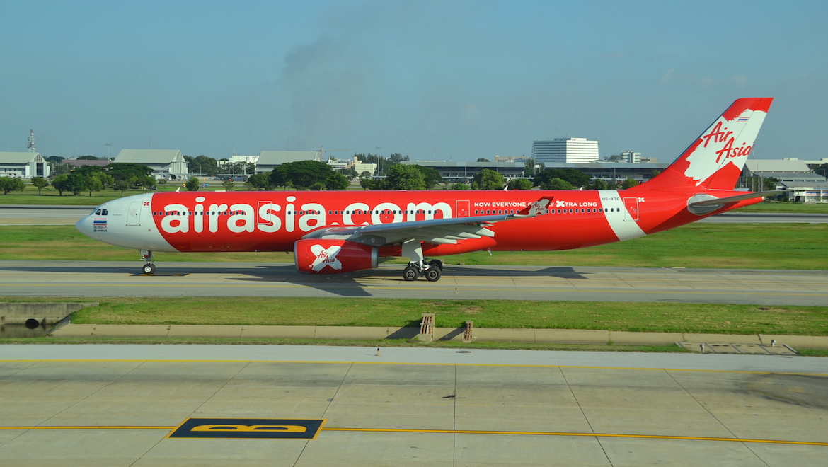 A file image of Thai AirAsia X Airbus A330-300 HS-XTE at Bangkok Don Mueang Airport. (Commons Wikimedia/Alec Wilson)