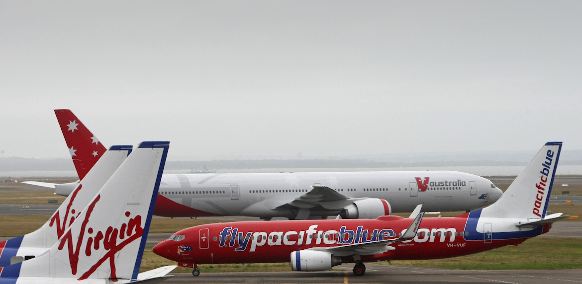From one route, two aircraft and 200 staff, Virgin Blue, Pacific Blue, V Australia (all pictured above) and Polynesian Blue had 6,000 staff and served more than 30 destinations by the end of 2009. (Paul Sadler)