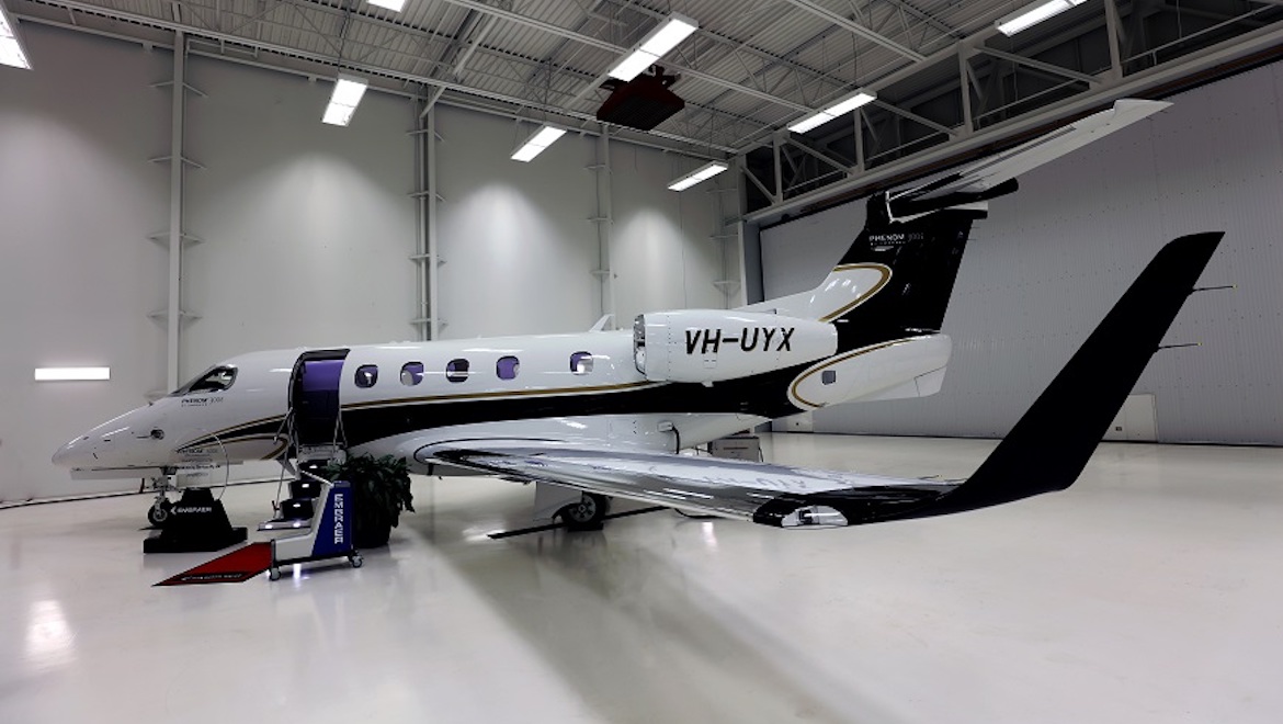 A supplied picture of Embraer Phenom 300E VH-UYX. (Embraer)