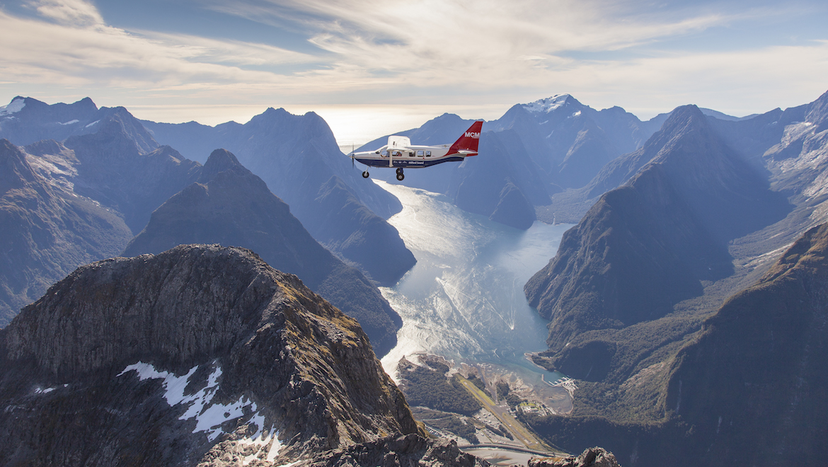 Air Milford flying over Milford Sound. (Air Milford)