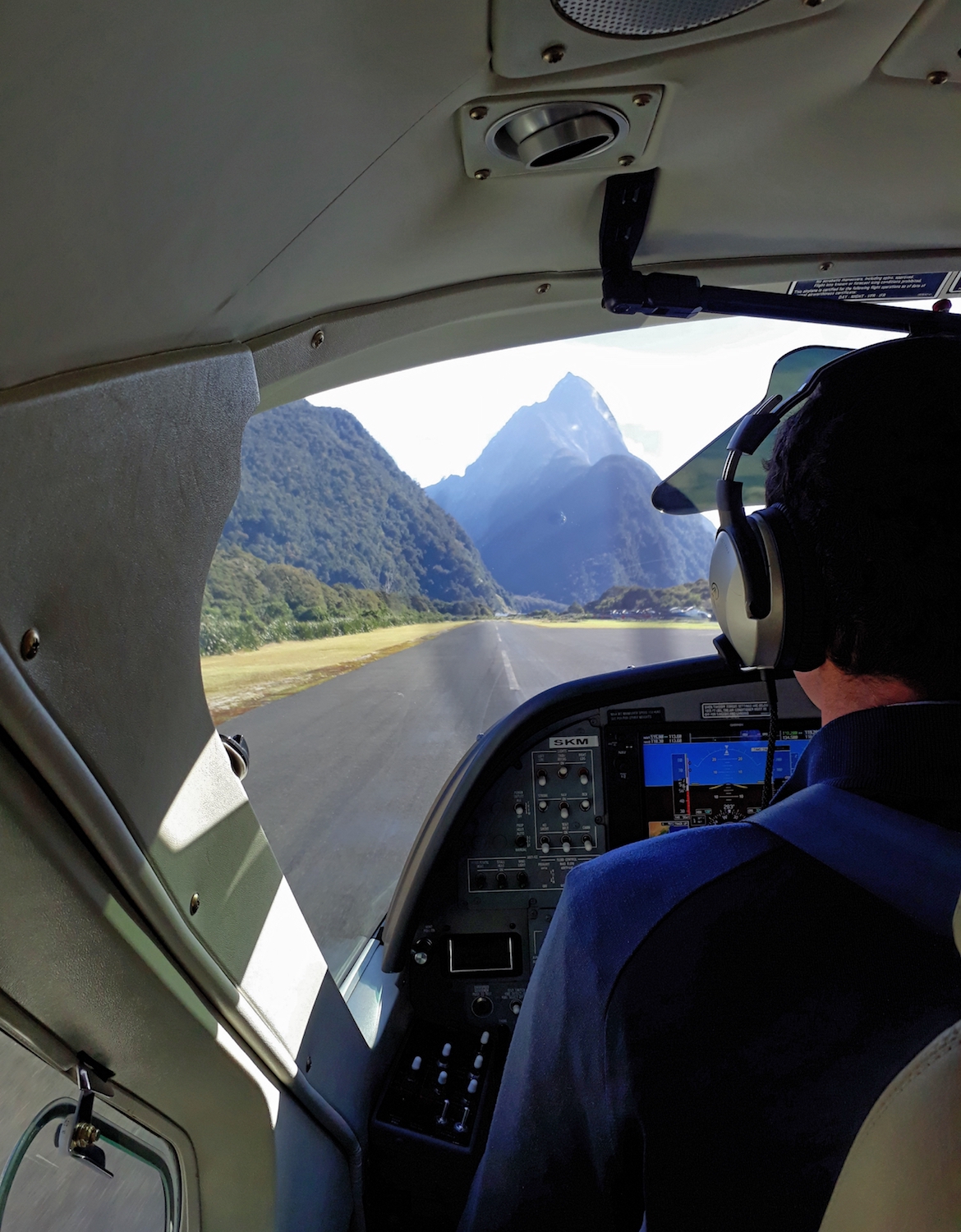 Air Milford pilot James Hill landing at Milford Sound. (Air Milford)