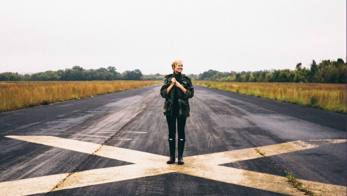 A woman Standing at Cornelia Fort Airport. (Joshua Ness)