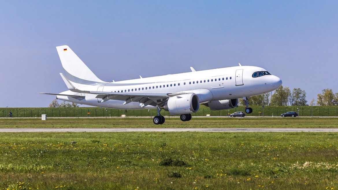 The first flight of the Airbus ACJ319neo on April 24 2019. (Airbus)