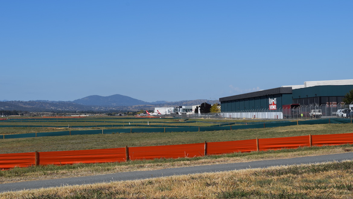 A supplied image of where the new taxiway will be located. (Canberra Airport)