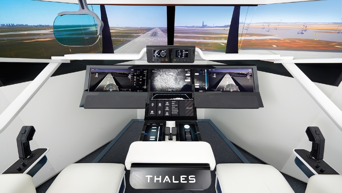 An artist's impression of the cockpit of the future. (Thales)