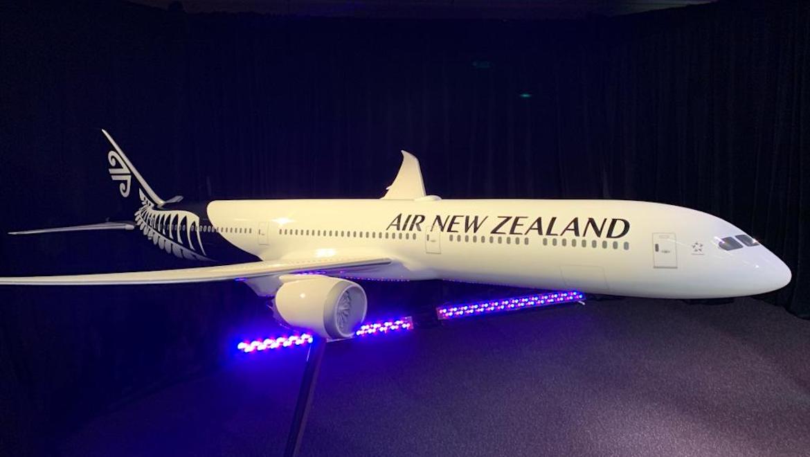 An Air New Zealand Boeing 787-10 model at the official announcement. (Denise McNabb)