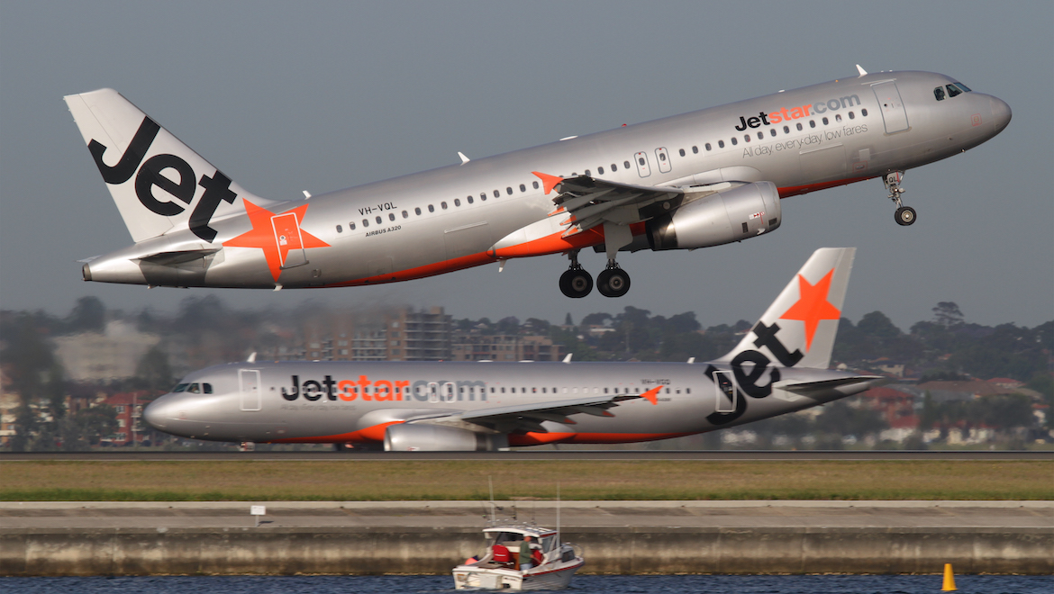 Jetstar aircraft in Sydney. (Seth Jaworski)