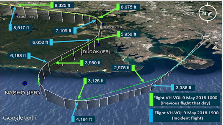 The VH-VQL comparative approach to Sydney Airport. (ATSB)