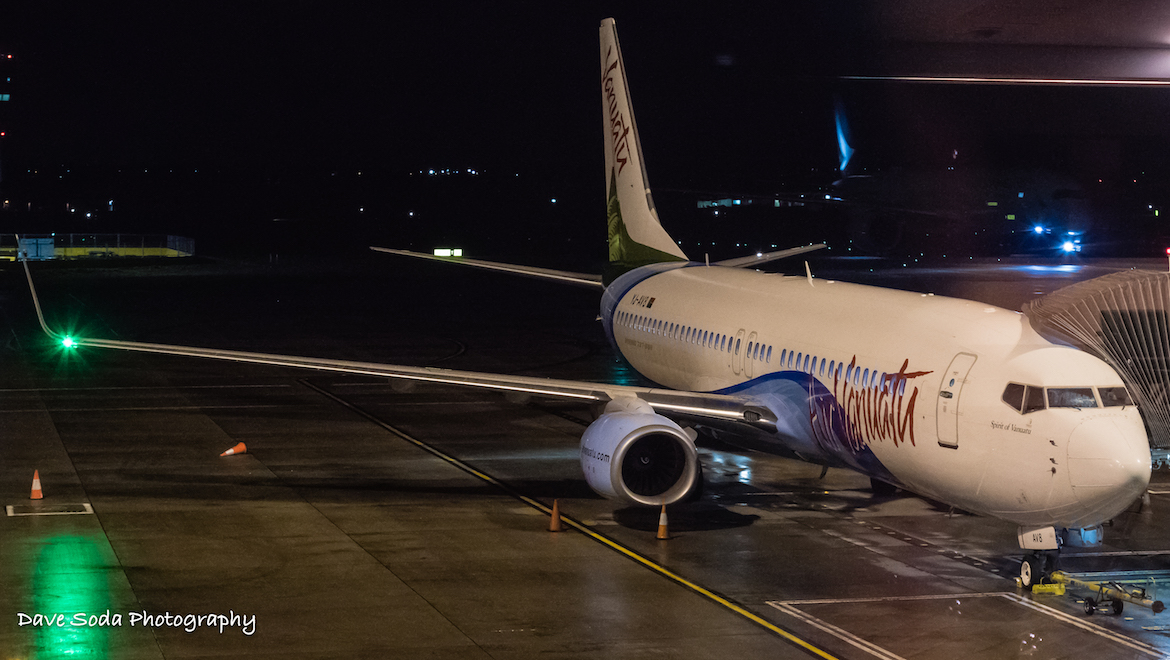 Air Vanuatu Boeing 737-800 at Melbourne Airport on June 20 2019. (Dave Soda)