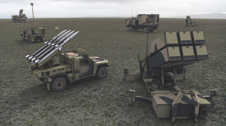 Raytheon's concept for the Australian Defence Force's LAND19 Phase 7B project, based on the Enhanced National Advanced Surface to Air Missile System, or NASAMS, Ground-Based Air Defence System.(Raytheon Australia)