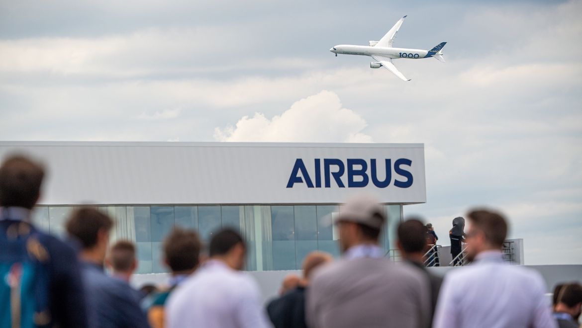 The Airbus A350-1000 flying display on Day 4 of the 2019 Paris Air Show. (Airbus)