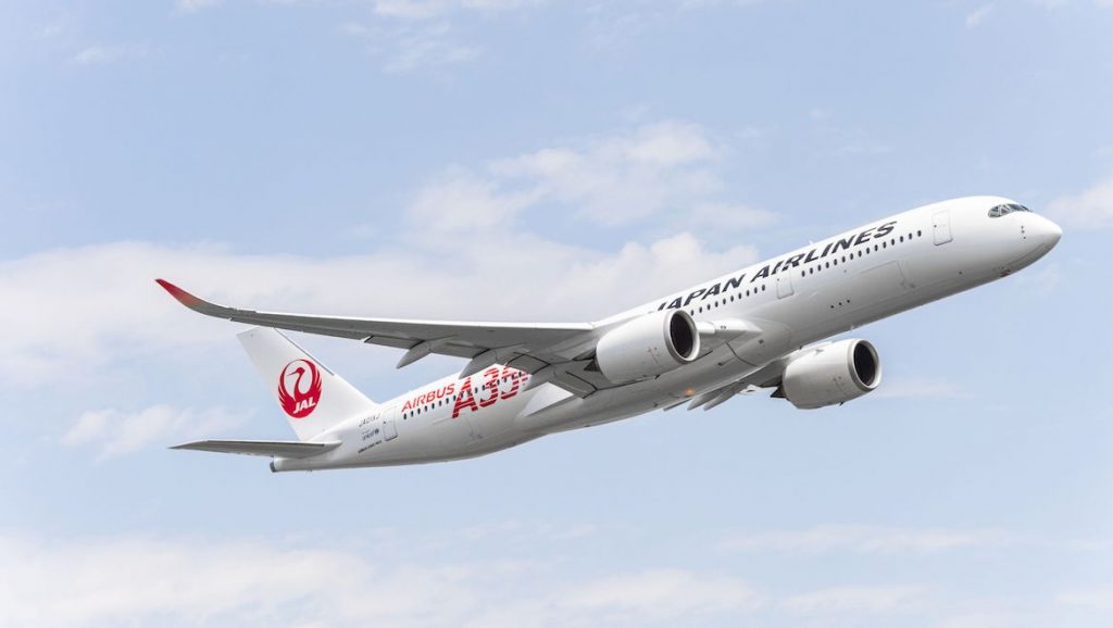 Japan Airlines Airbus A350-900 in flight. (Airbus)