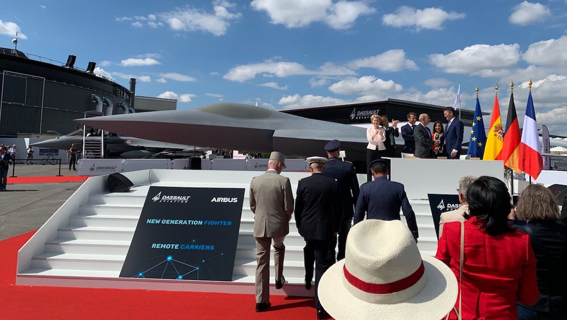 The signing ceremony for FCAS at the 2019 Paris Air Show. (Dassault Aviation)