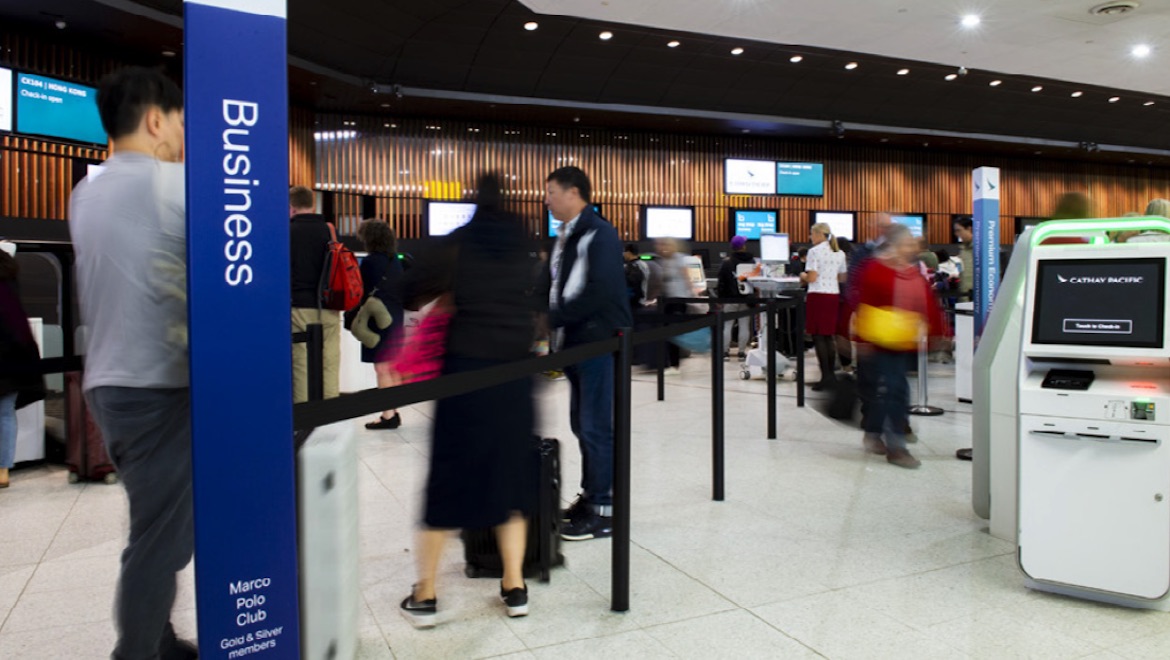 An image of the Melbourne Airport international checkin are at Terminal 2 from the 2018 Melbourne Airport annual report. (Melbourne Airport)