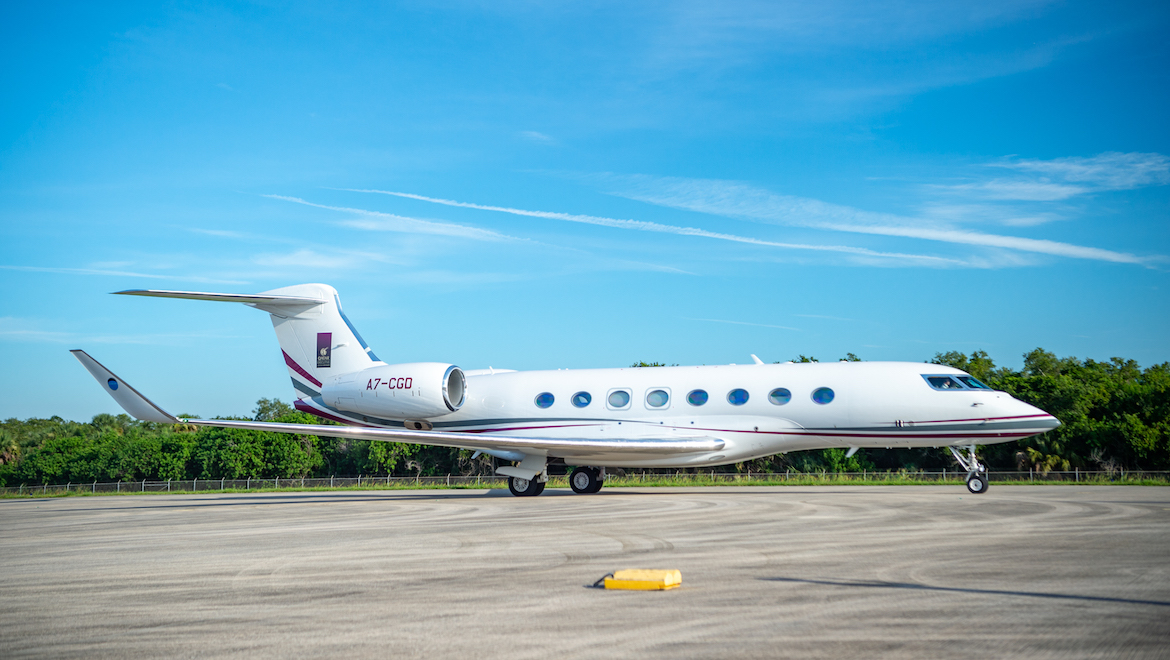 One More Orbit used a Qatar Executive Gulfstream G650ER to attempt to set a Guinness World Record to circumnavigate the globe Pole to Pole. (Chris Garrison)