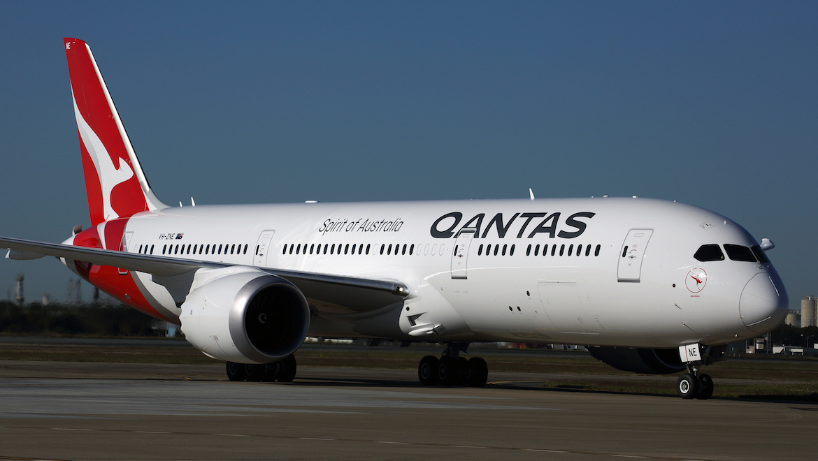 A file image of a Qantas Boeing 787-9 at Brisbane Airport. (Rob Finlayson)