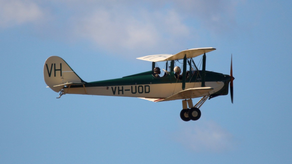 A Genairco flies as part of the De Havilland gathering at Caboolture Aero Club. (James Smith)