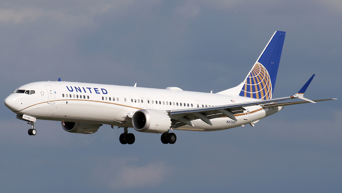 A file image of a United Airlines Boeing 737 MAX 9. (Wikimedia Commons/Konstantin von Wedelstaedt)