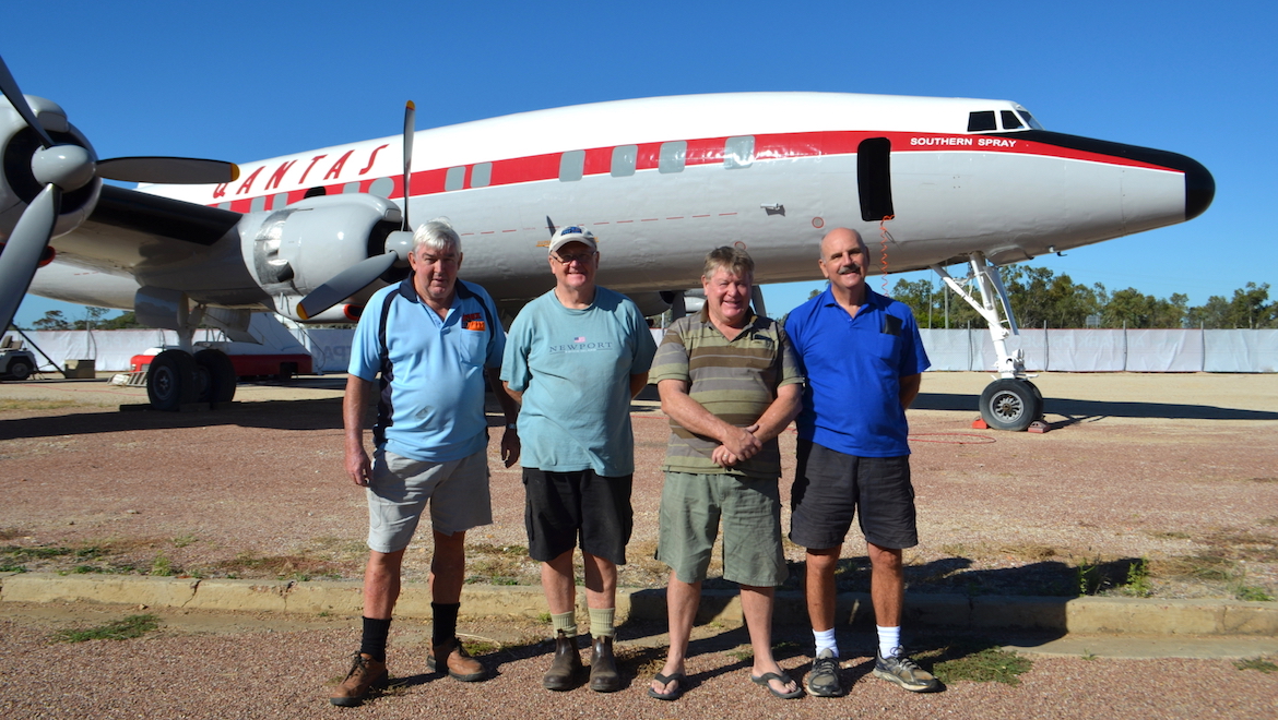 Volunteers (from left) Bob Sidgwick, Garry Murphy, John Booth and Ray Boak. (Qantas Founders Museum)