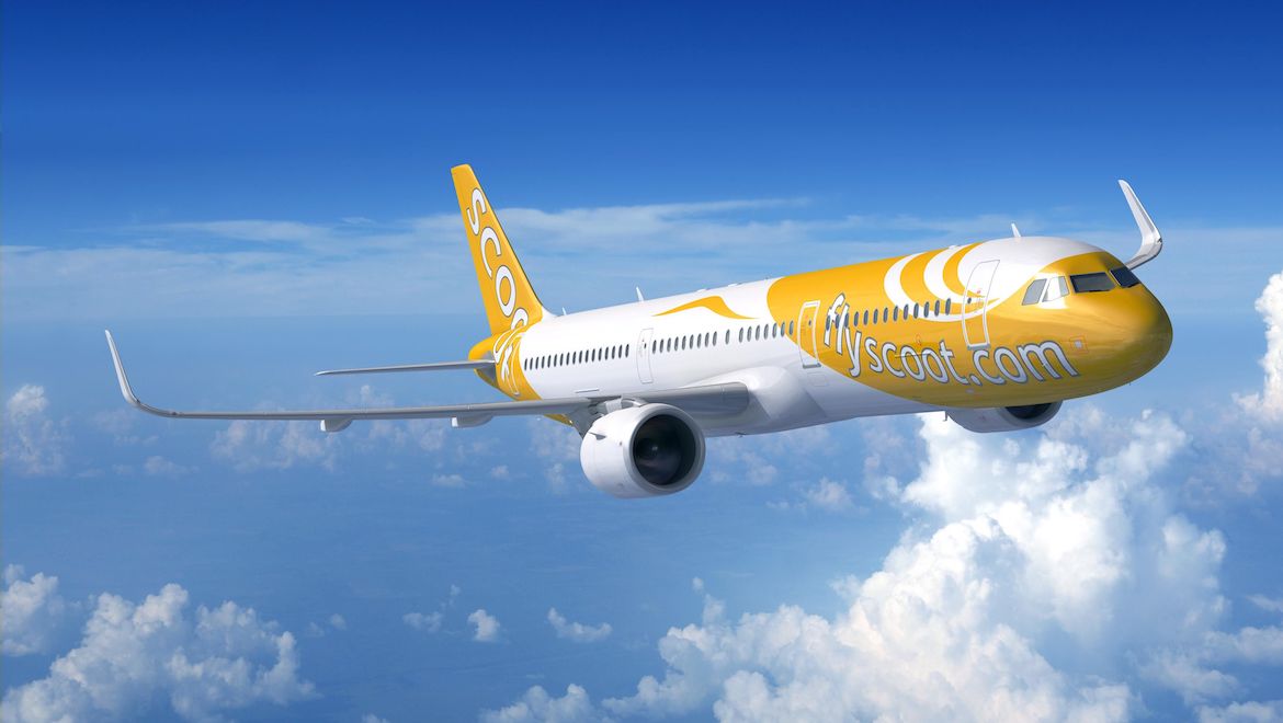 An artist's impression of an Airbus A321neo in Scoot livery. (Airbus/Scoot)