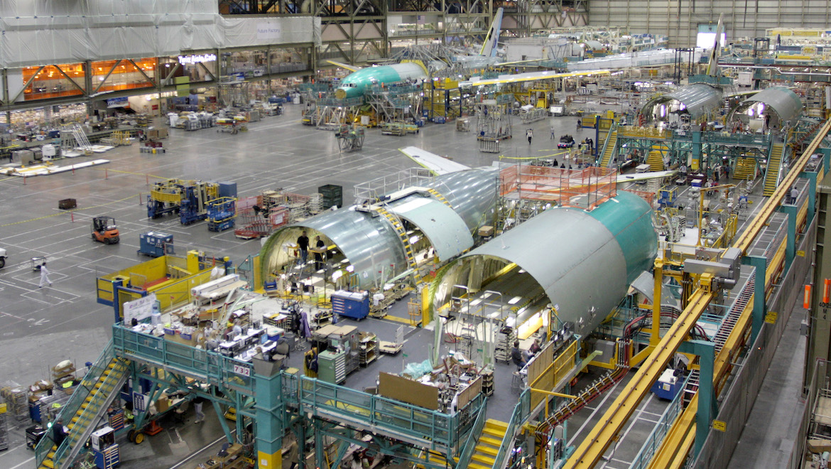 The Boeing 777-300ER final assembly line. (Andrew McLaughlin)